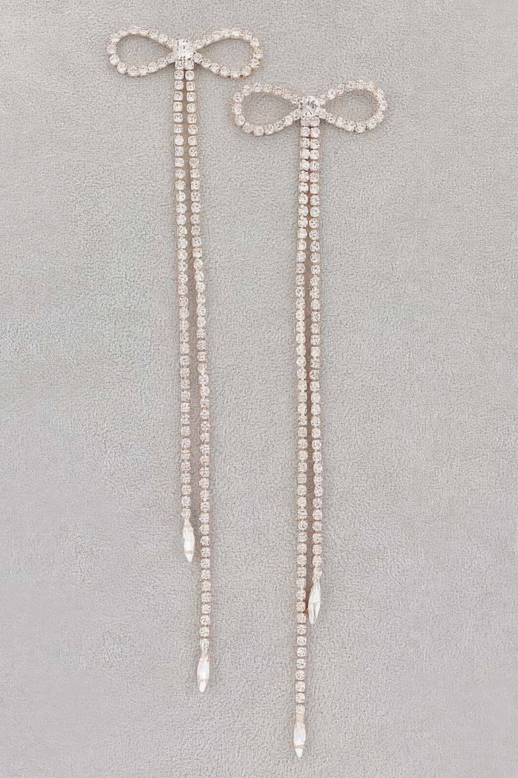 Rhinestone Bow Fringe Earring