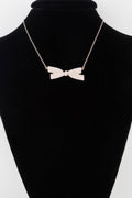 Faux Pearl Bow Necklace