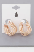 Triple Shiny Wire Wrap Around Hoop Earrings