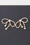 Pearled Ribbon Stud Earrings