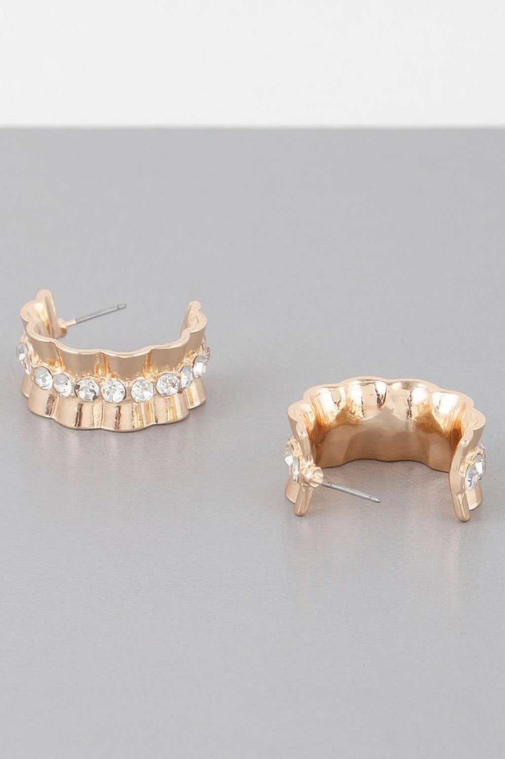 Jeweled Lace Hoop Earrings