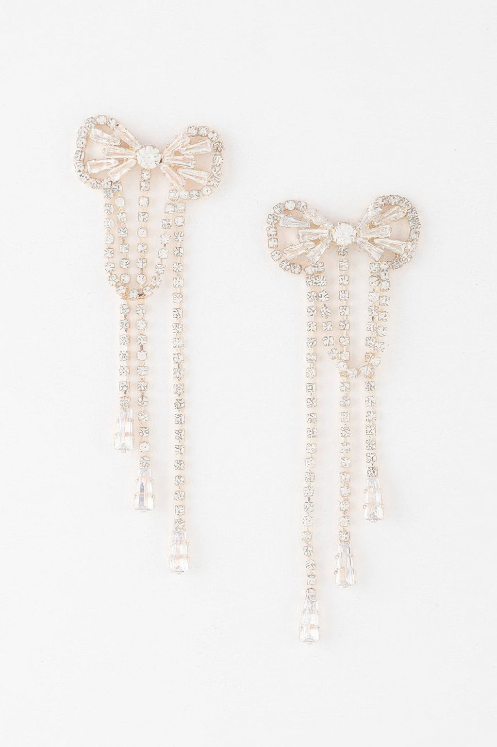 Jeweled Ribbon Dangle Earrings