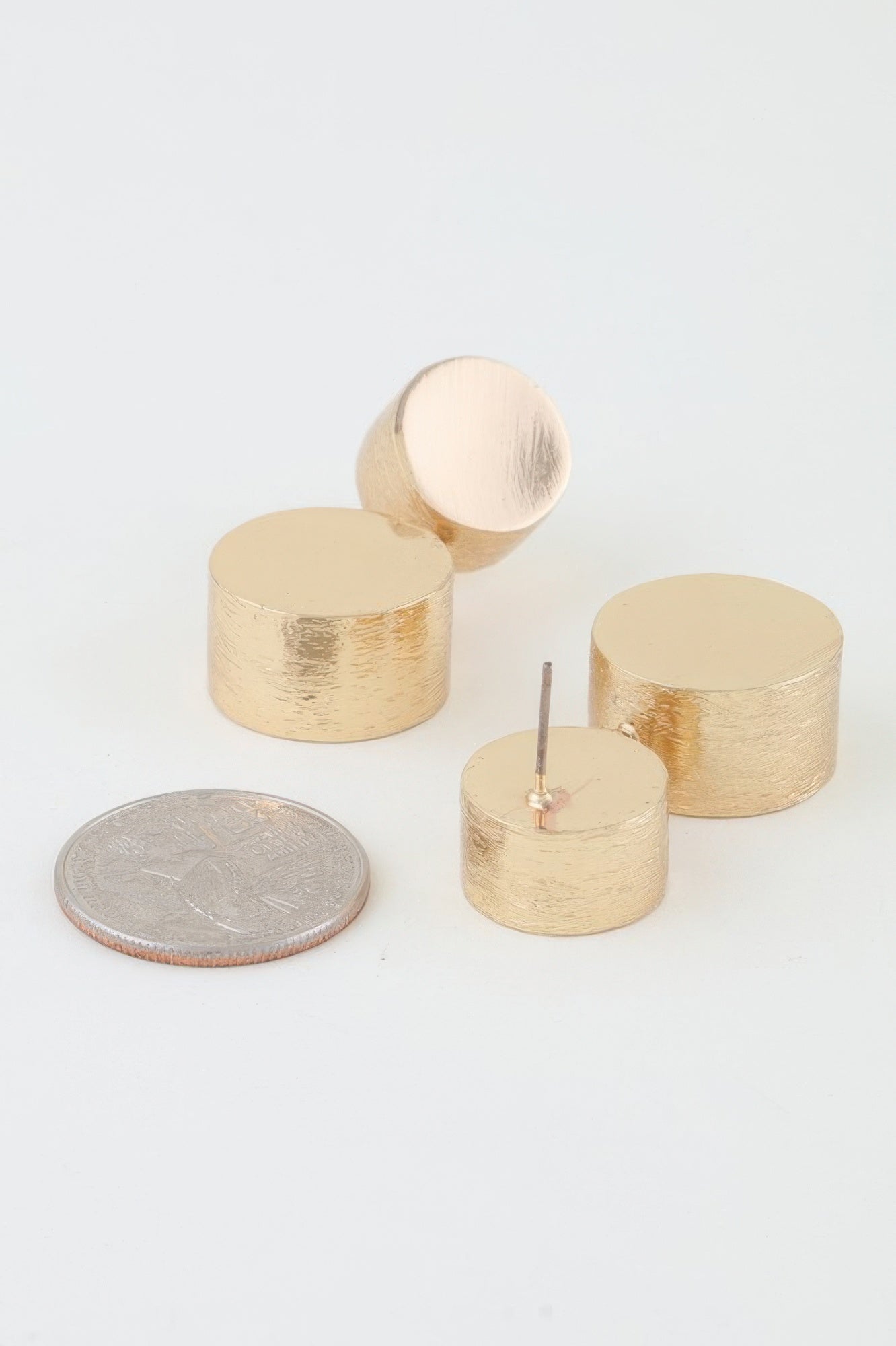 Hammered Disc Stud Earrings