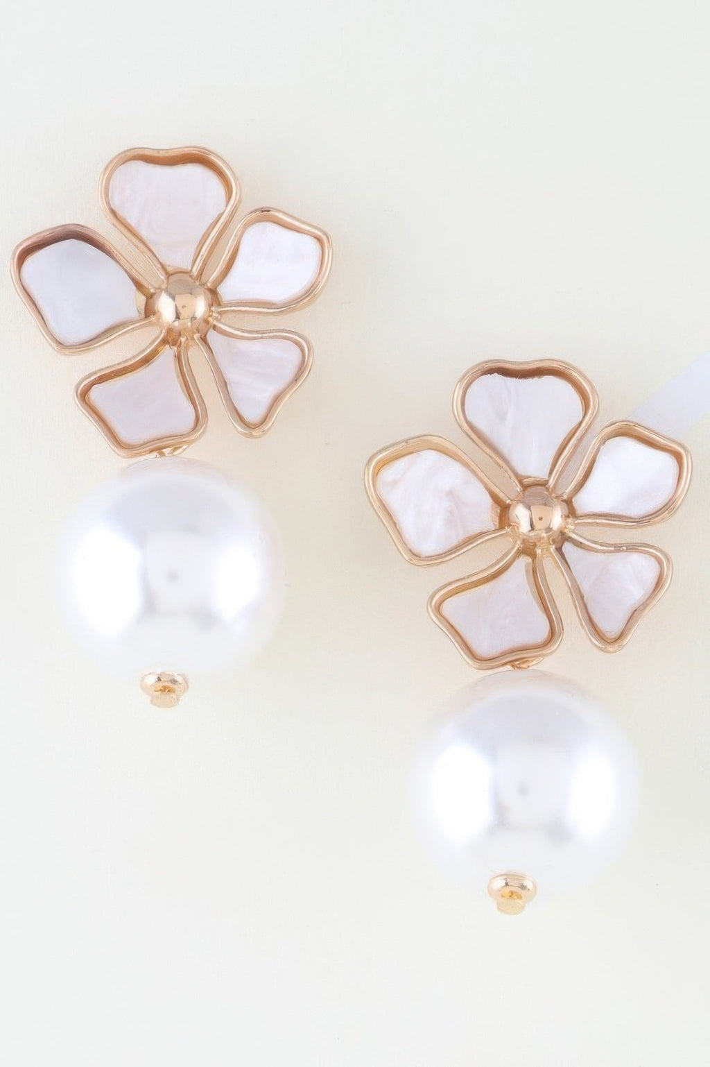 Marble Flower Stone Drop Earrings