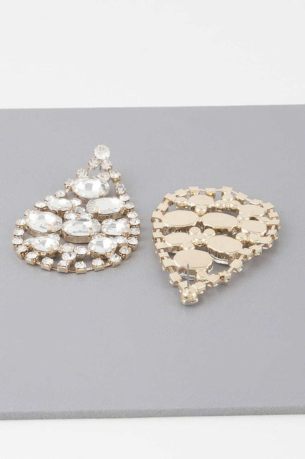 Rhinestone Tear Drop Earrings