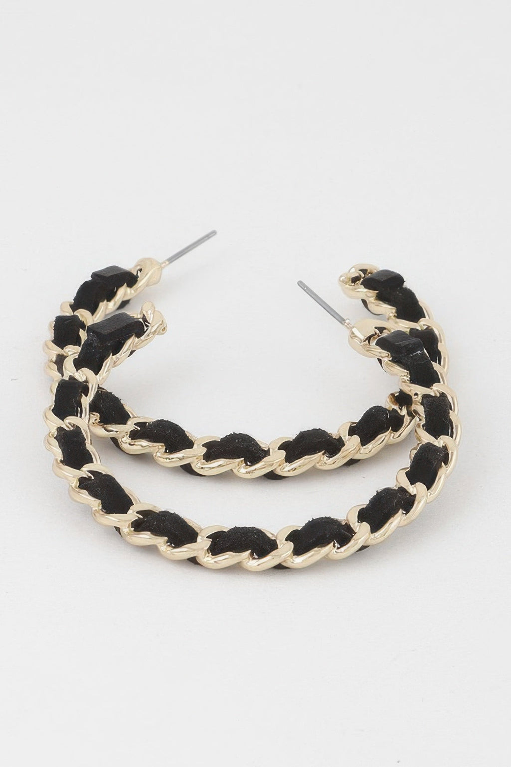 Velvet Lace Wrapped Hoop Earrings