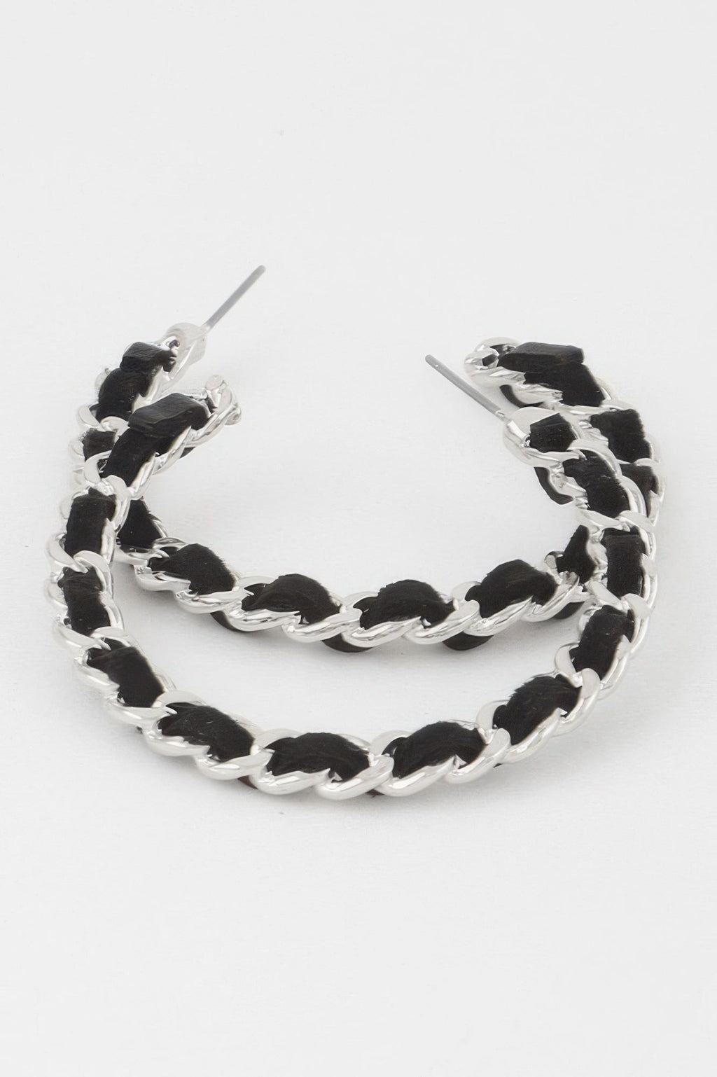 Velvet Lace Wrapped Hoop Earrings