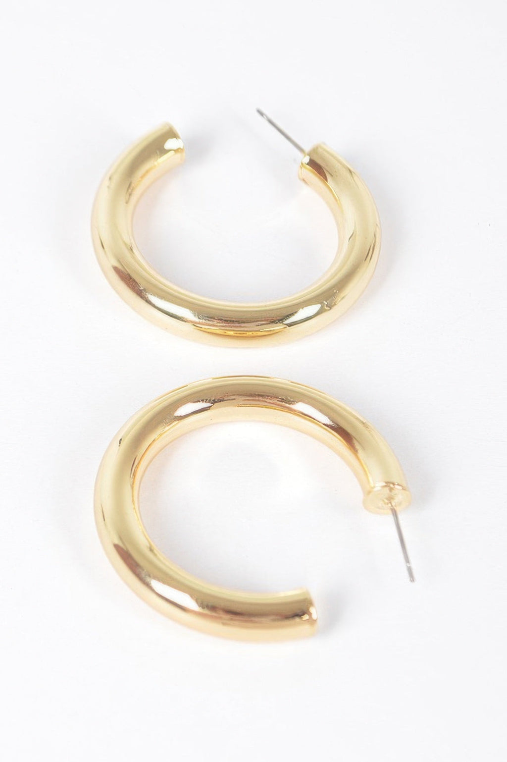 4cm Metal Pipe Hoop Earring