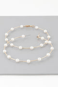 Oversized Stone Lined Hoop Earrings