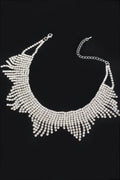 Rhinestone Drop Choker Necklace