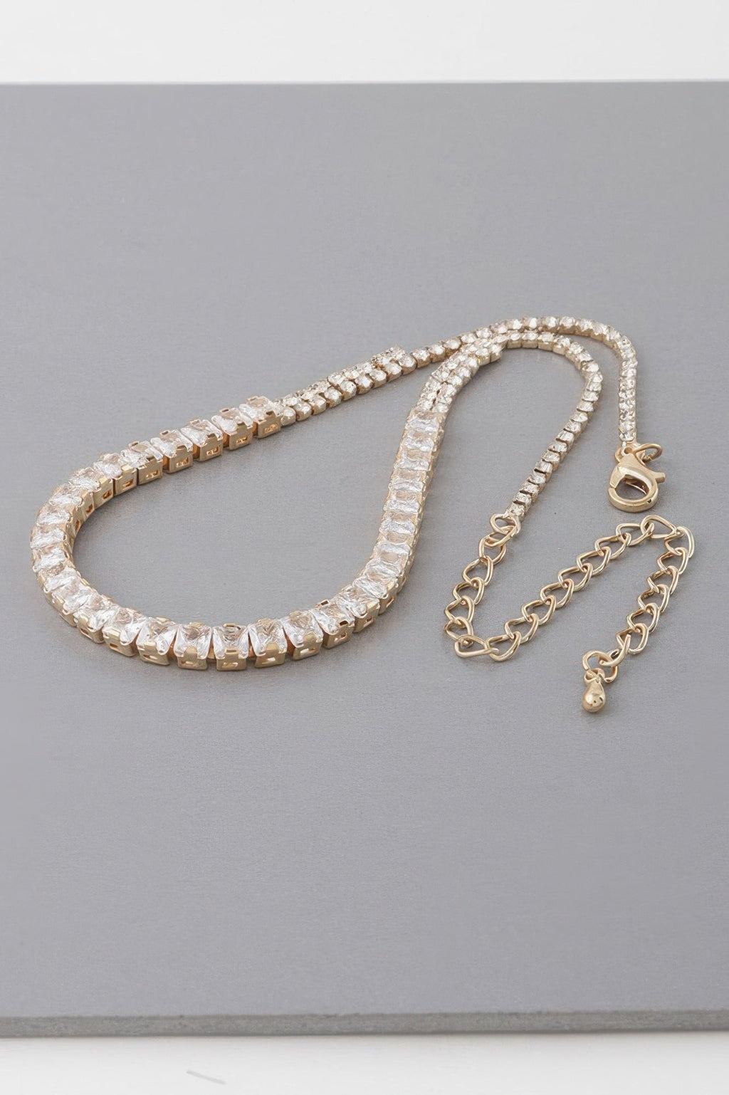 Cubic Rhinestone Choker Necklace