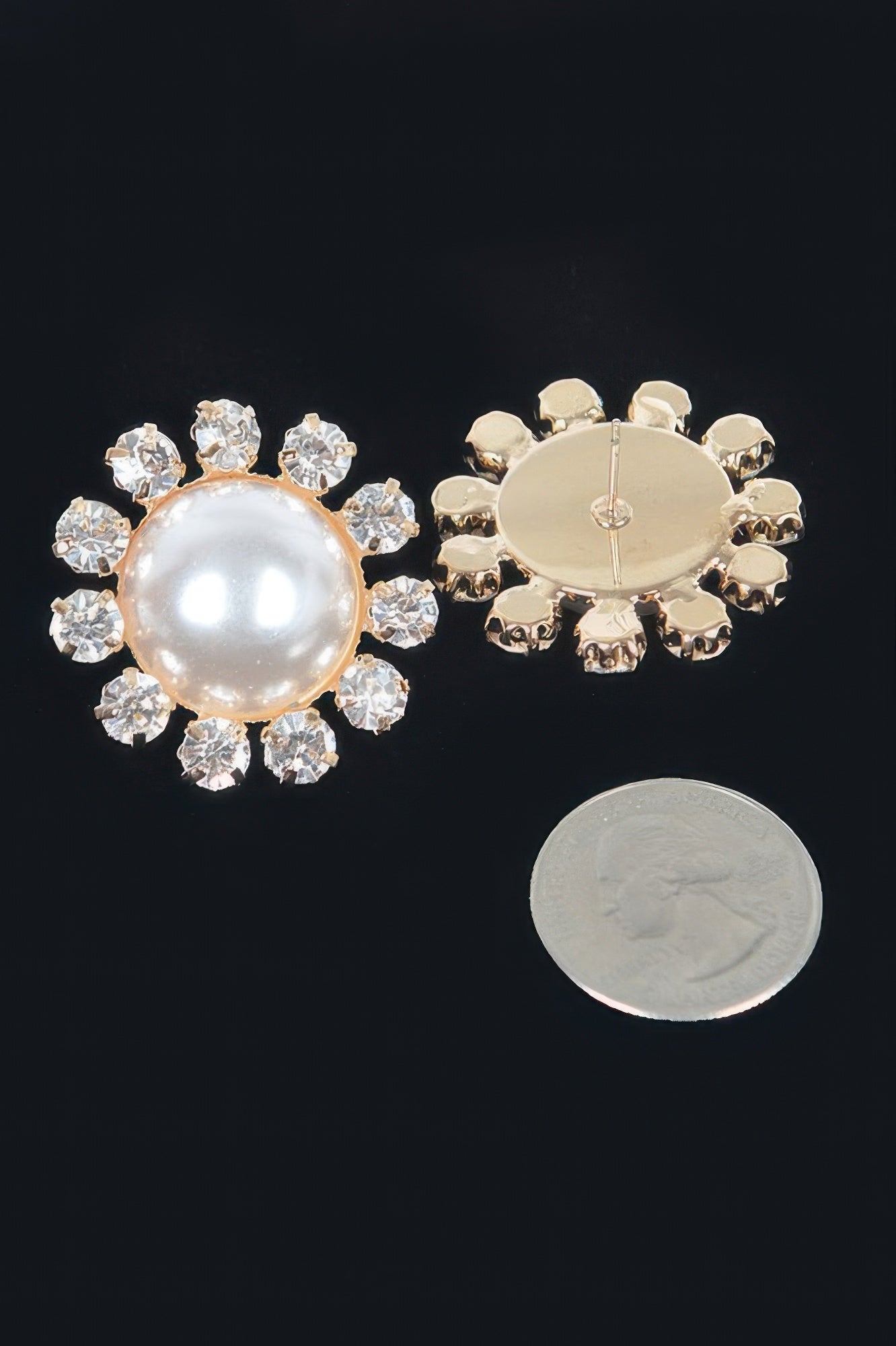 Pearl&stone Stud Earring