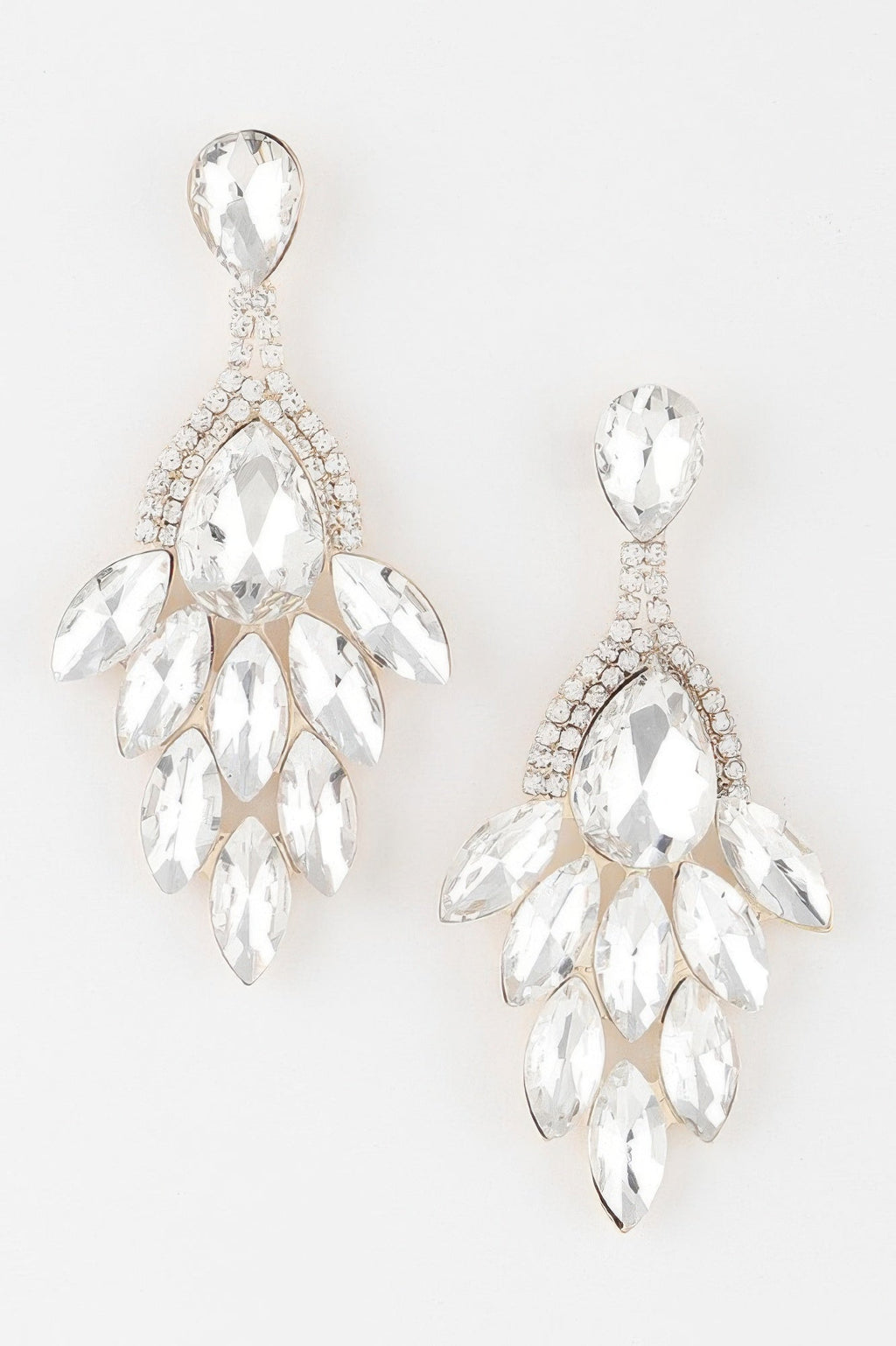 Rhinestone Teardrop Flare Earrings