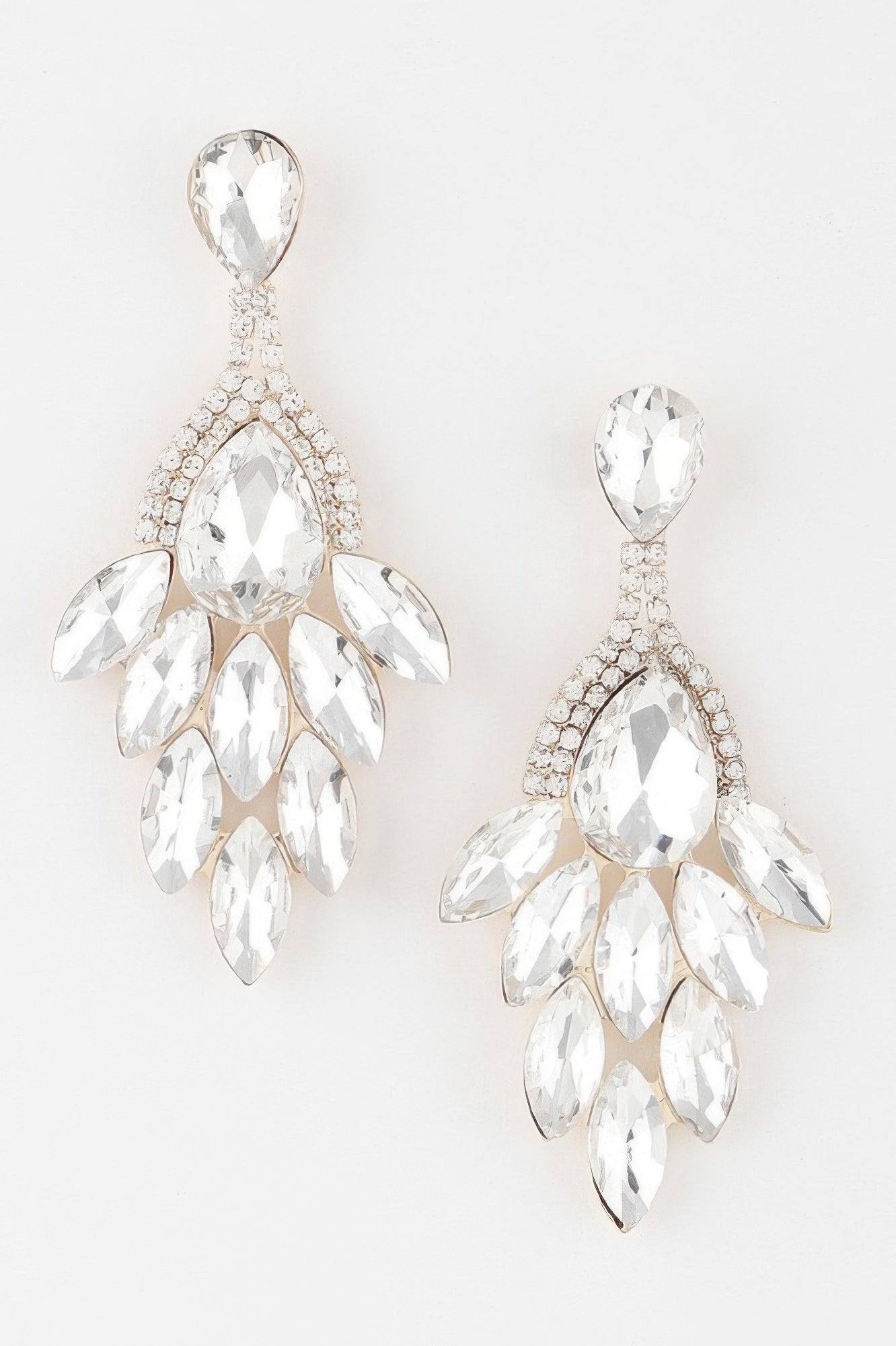 Rhinestone Teardrop Flare Earrings