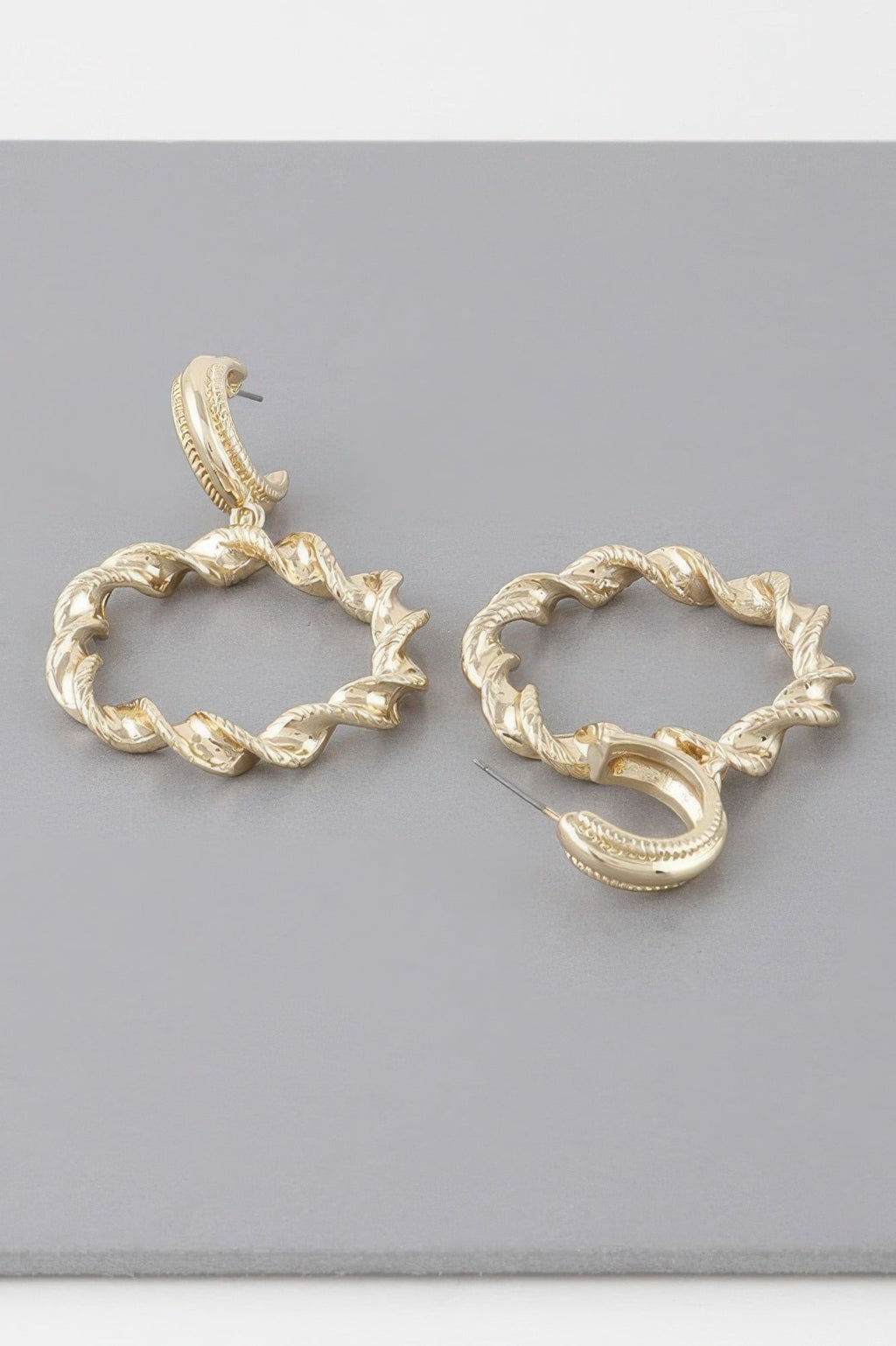 Twisted Hoop Drop Earrings