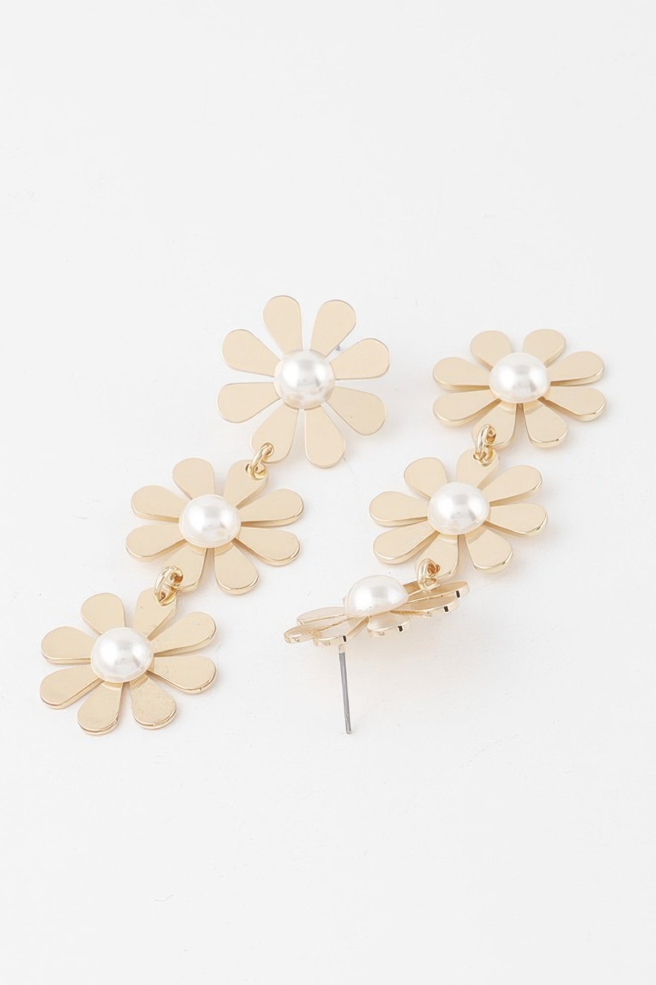 Triple Daisy Drop Earrings