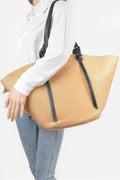 Faux Straw Large Hobo Bag