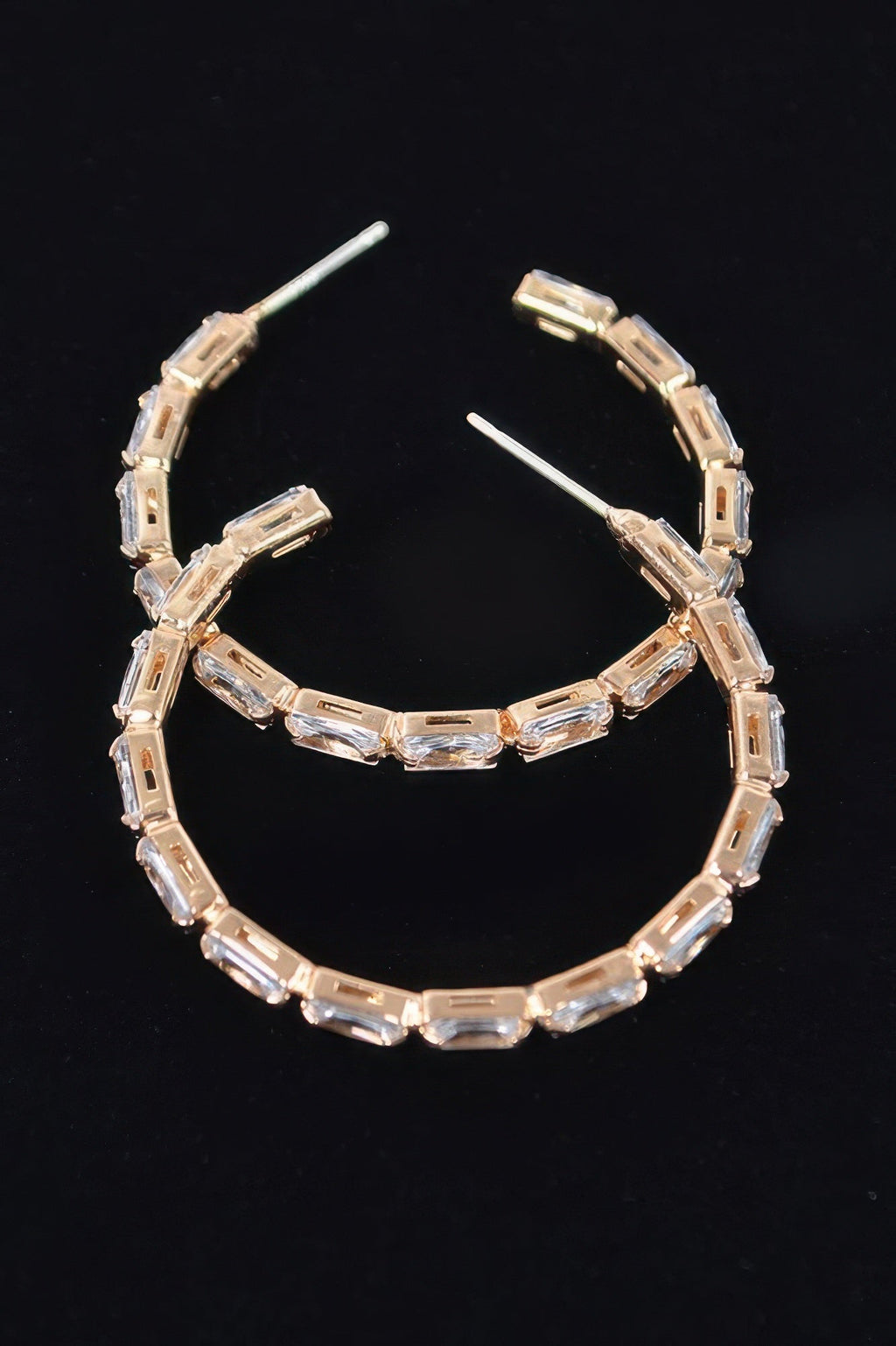 Rectangle Stone Hoop Earring