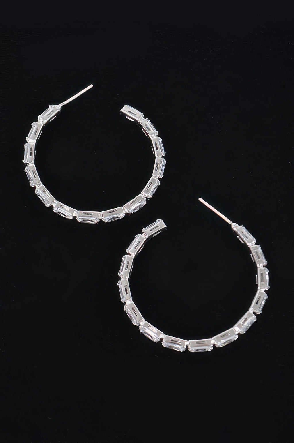 Rectangle Stone Hoop Earring
