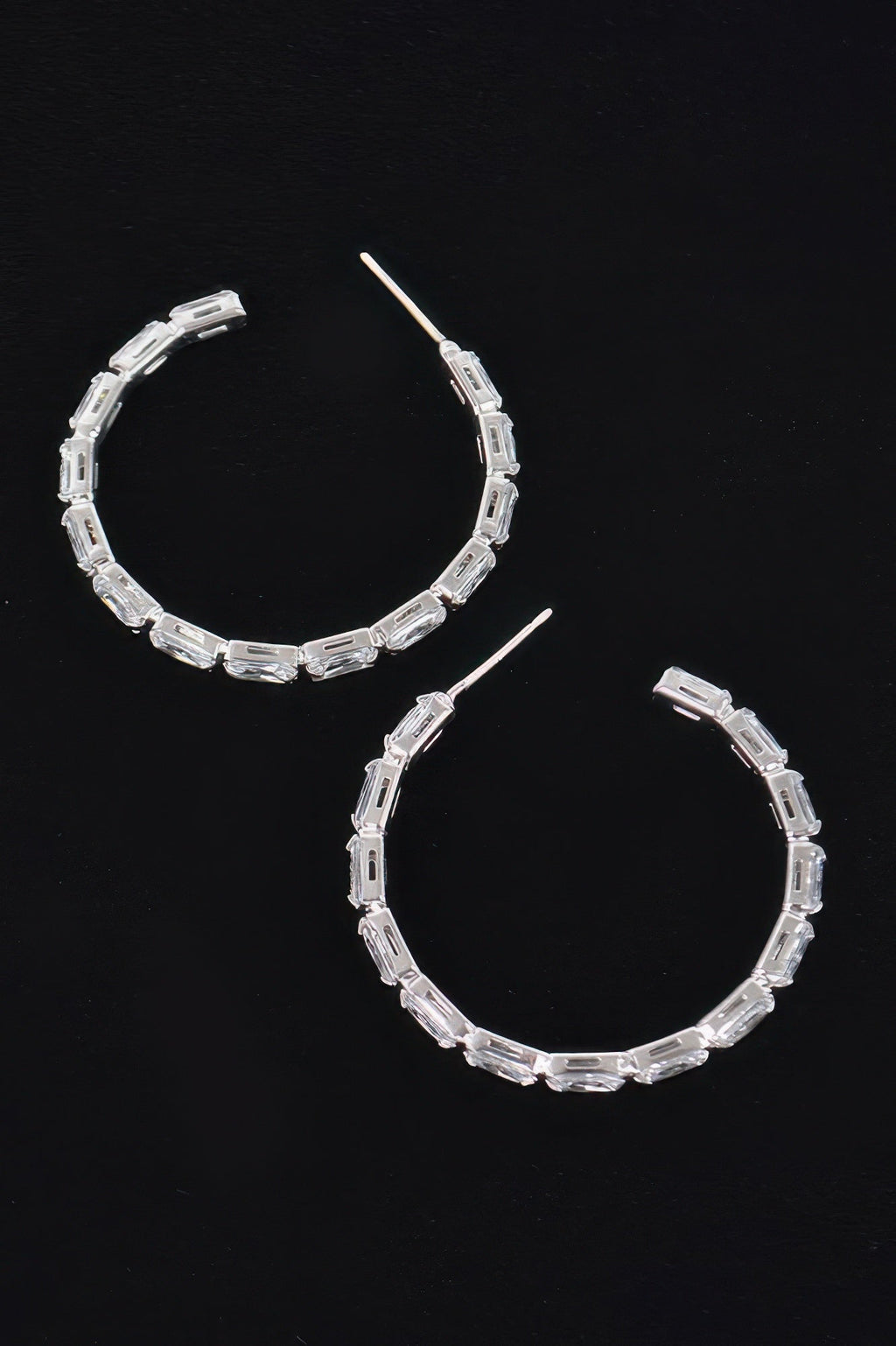 Rectangle Stone Hoop Earring