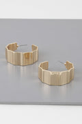 Metal Ribbed Hoop Earrings