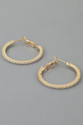 Rhinestone Lined Hoop Earrings
