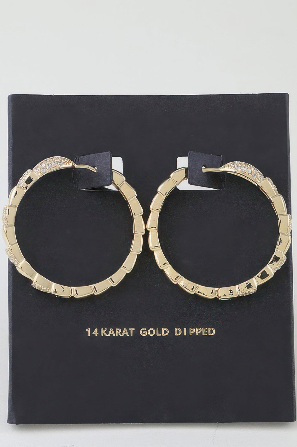 Bejeweled Snake Scale Hoop Earrings