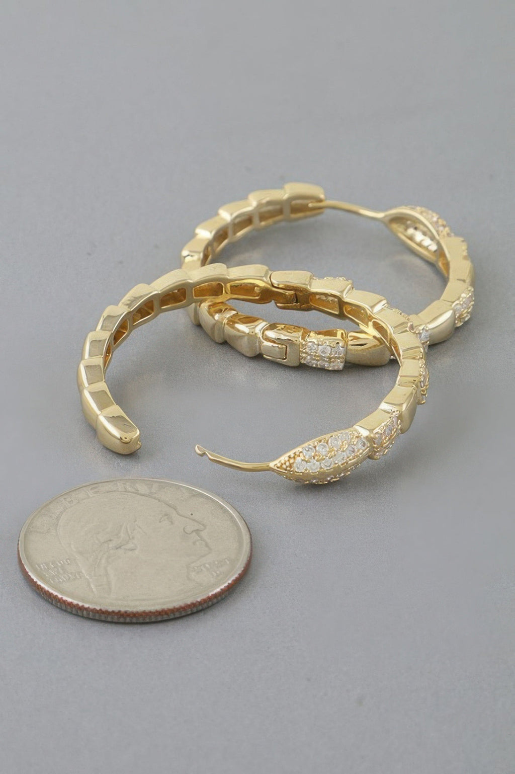 Bejeweled Snake Scale Hoop Earrings