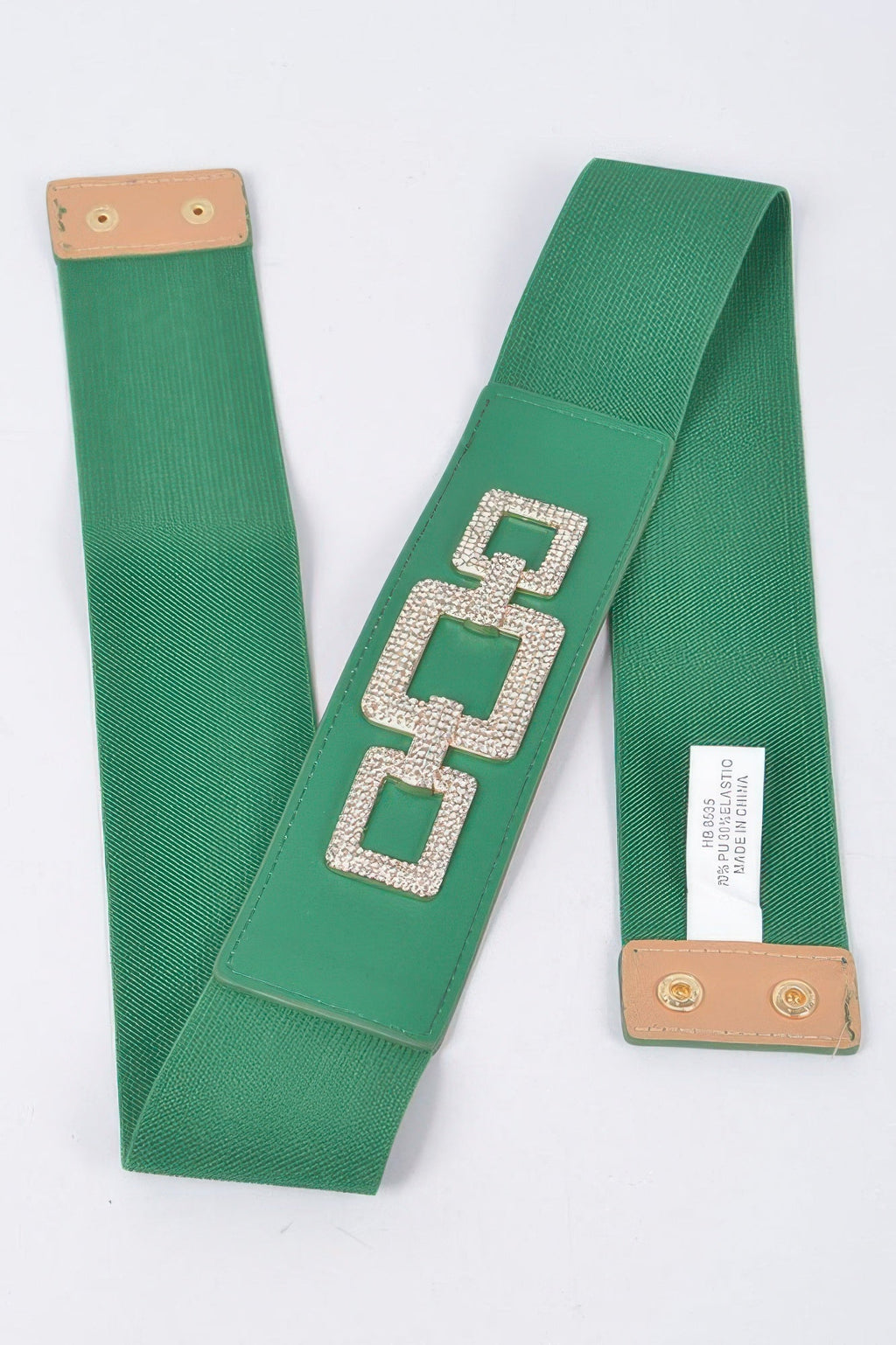 Rhinestone Link Plus Size Elastic Belt