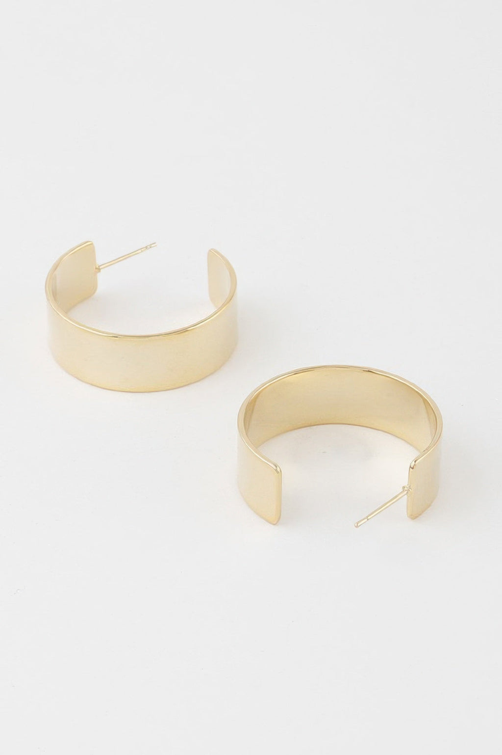 Shiny Flat Hoop Earrings