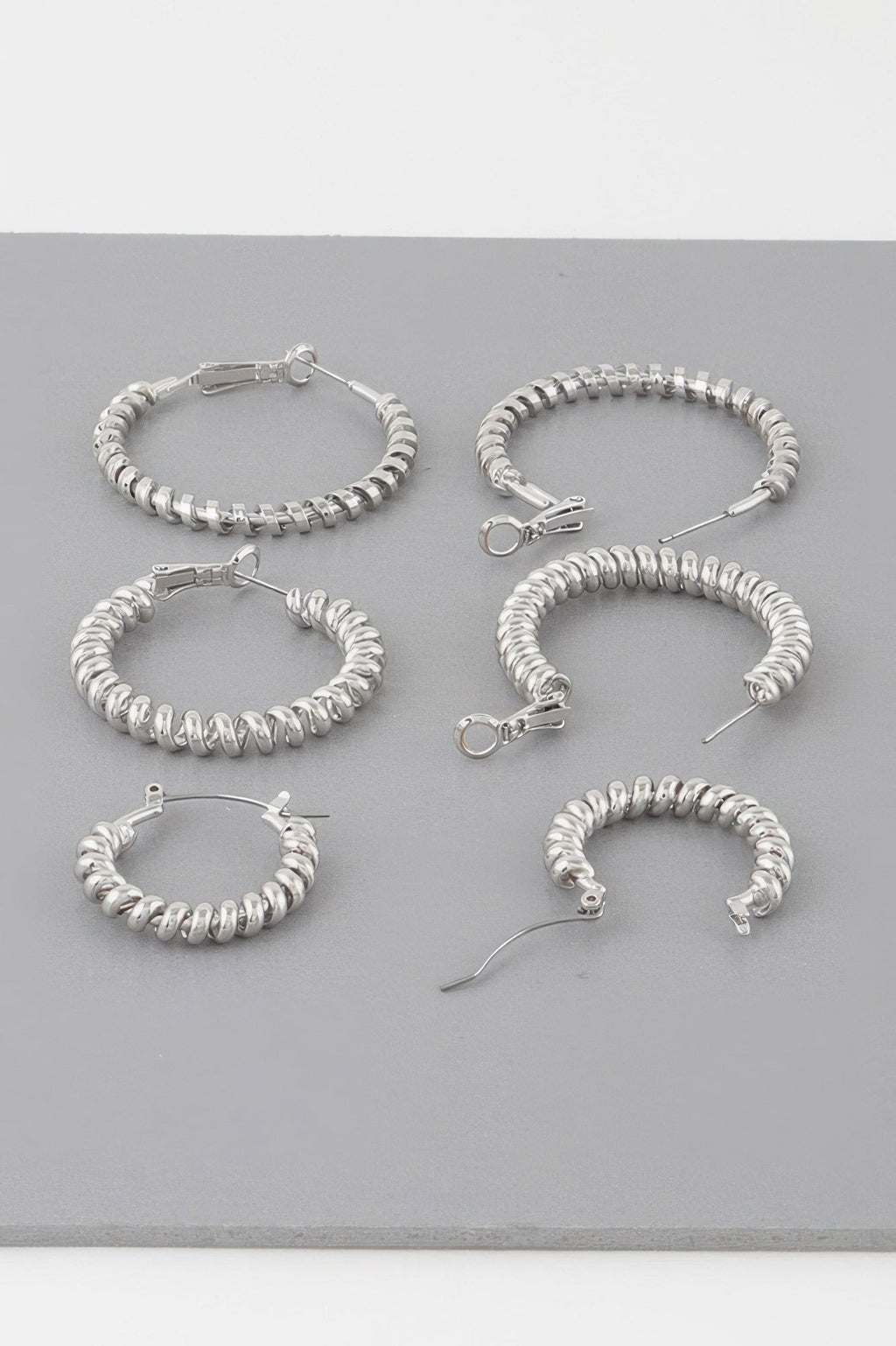 Multi Wrapped Hoop Earrings Set