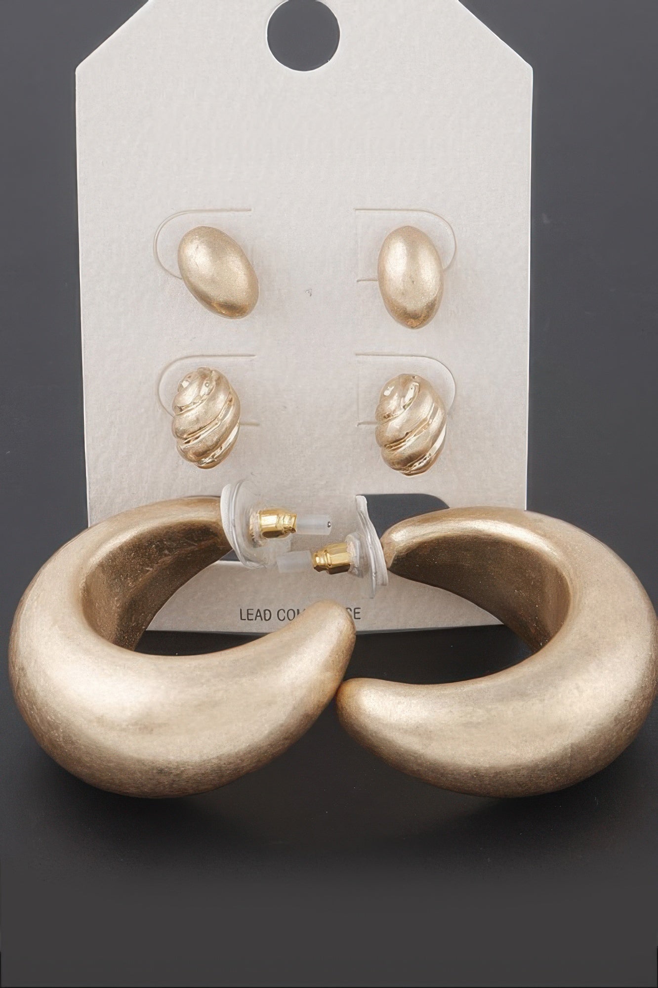 Textured Seashell Earrings Set