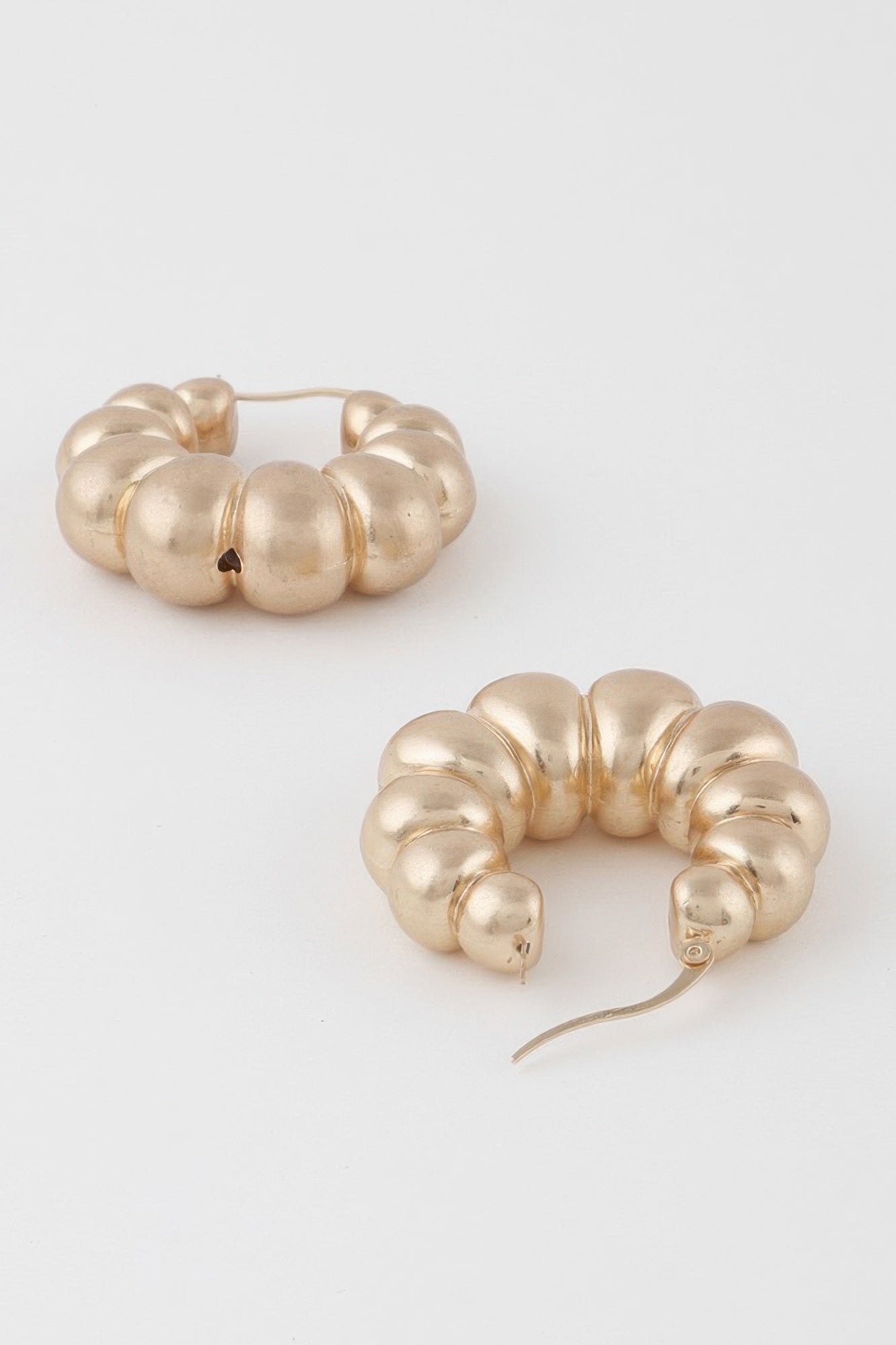 Bead Crescent Hoop Earrings