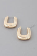 Metal Medium Textured Hoop Earring