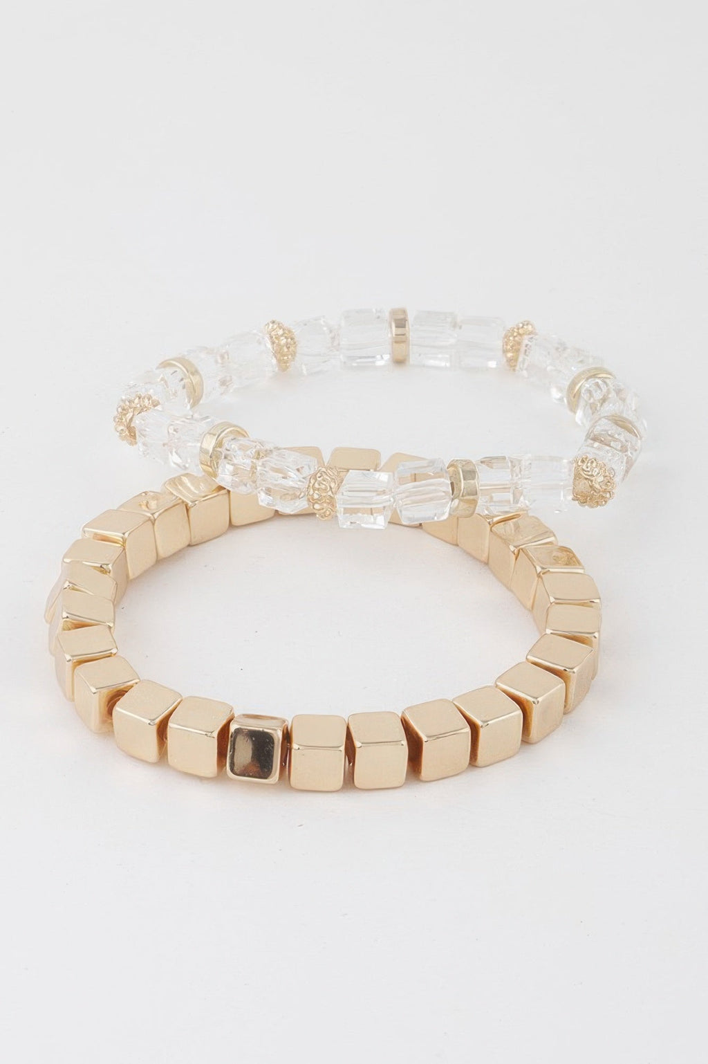 Double Clear Block Bracelet