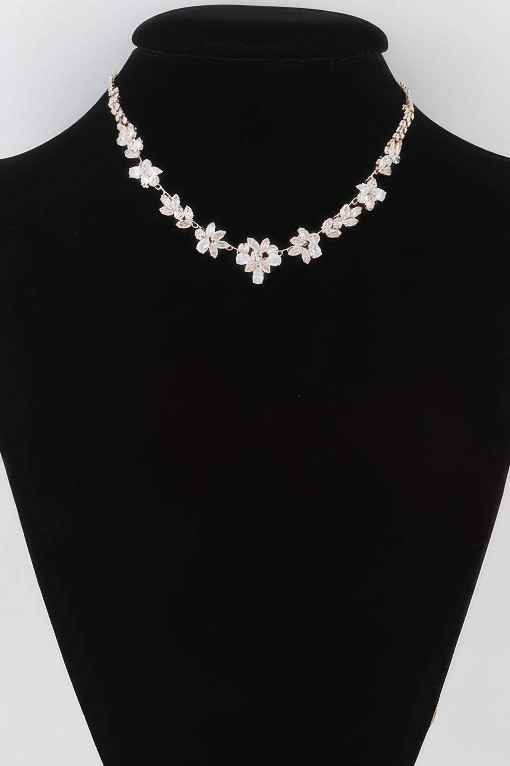 Crystal Flower Charm Necklace