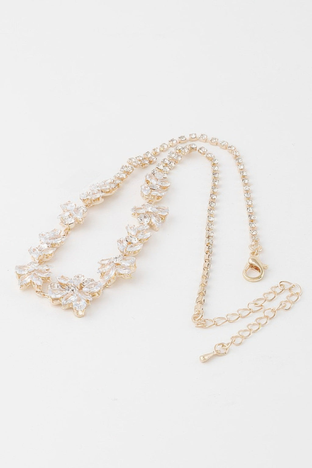 Crystal Flower Charm Necklace