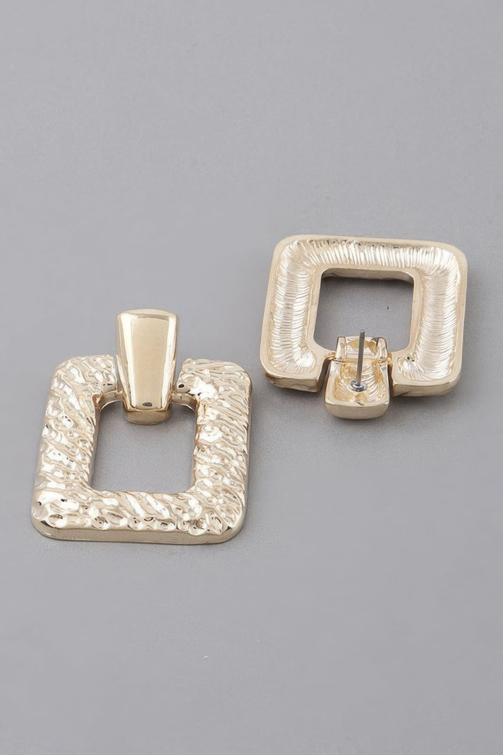 Hammered Frame Cut Earrings