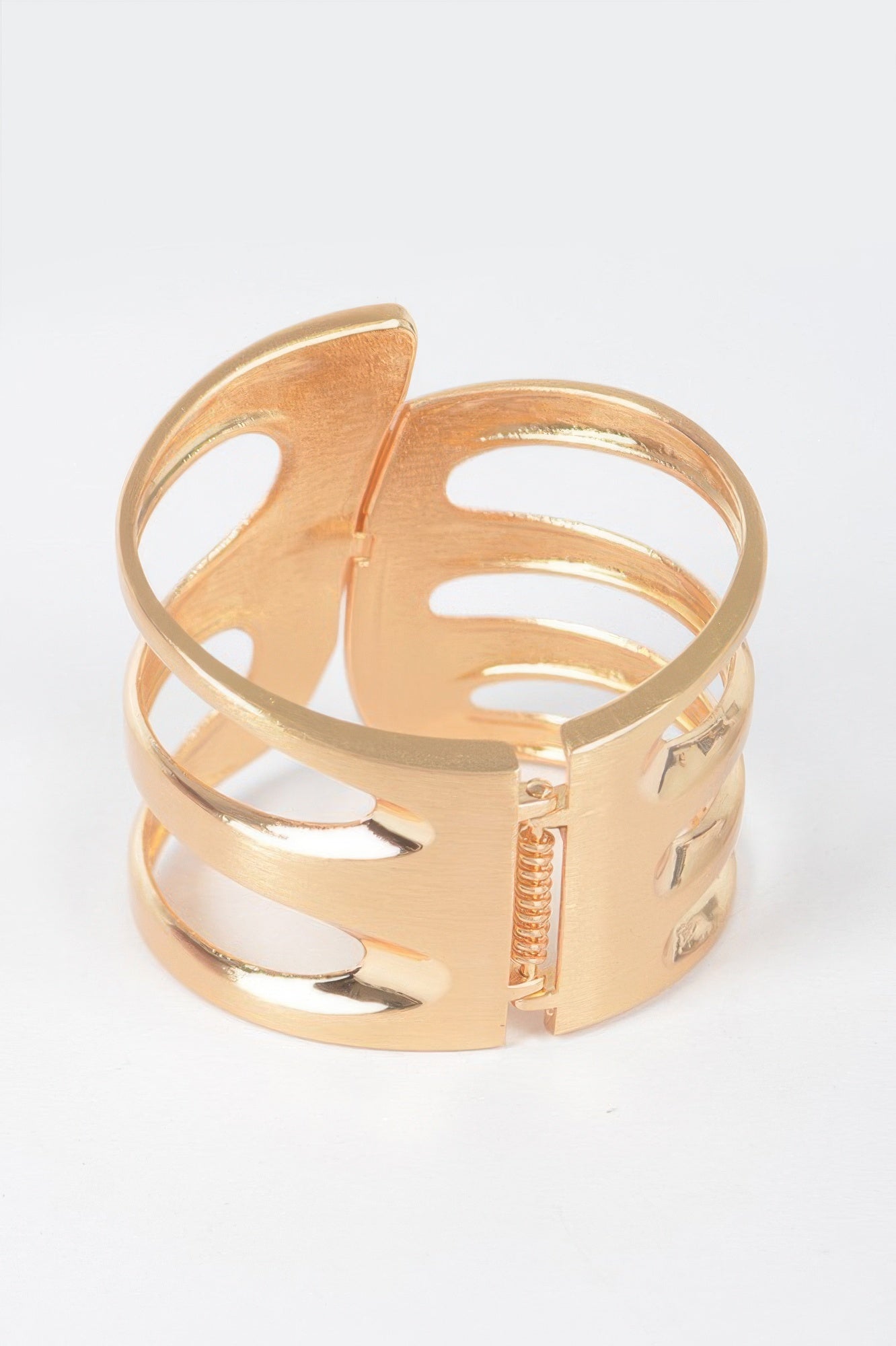Metal Spring Hinge Cuff Bracelet