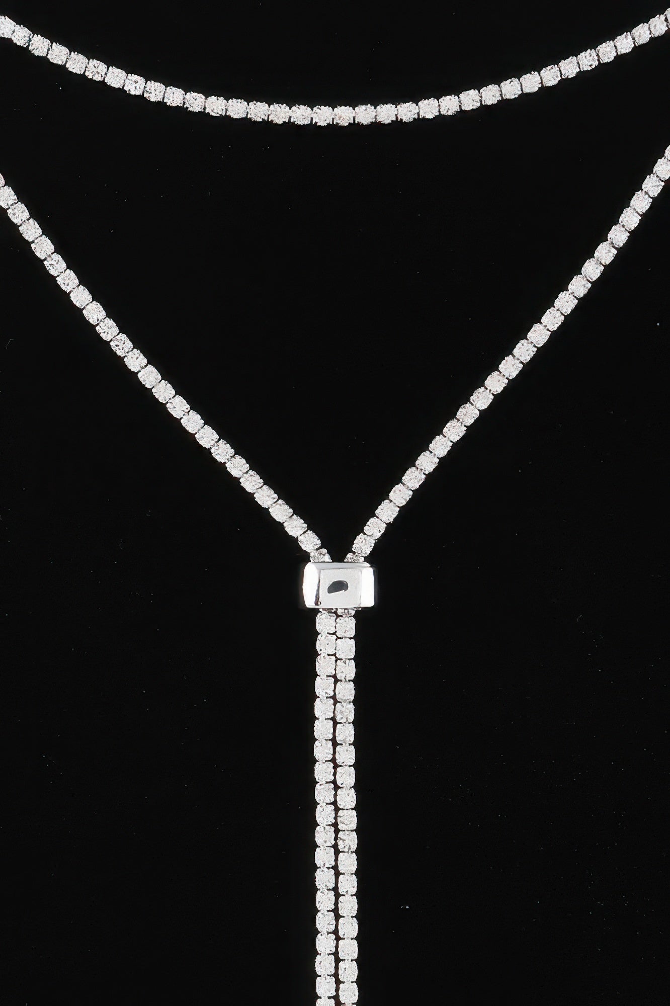 Jeweled Rhinestone Choker Drop Necklace