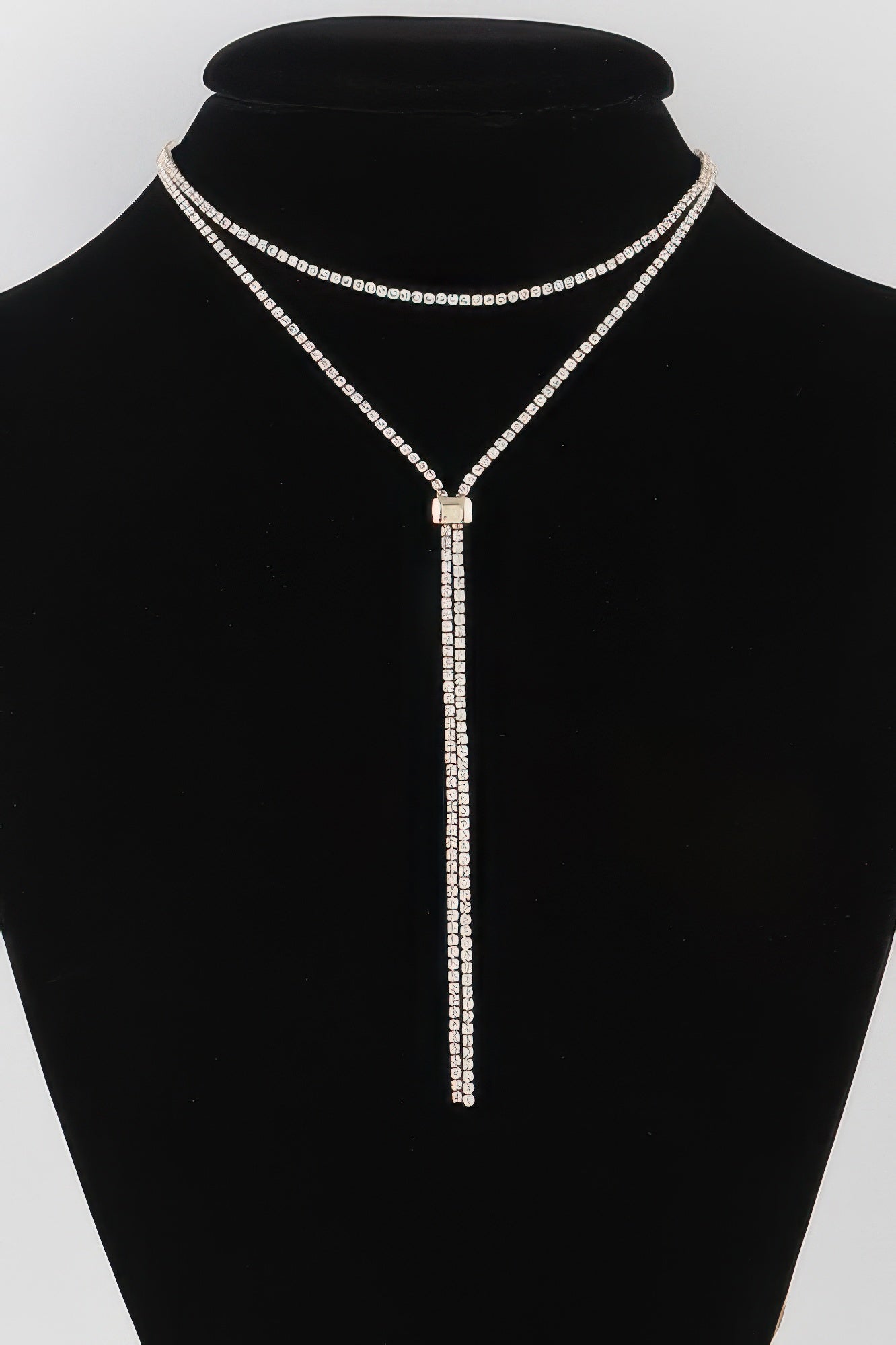 Jeweled Rhinestone Choker Drop Necklace