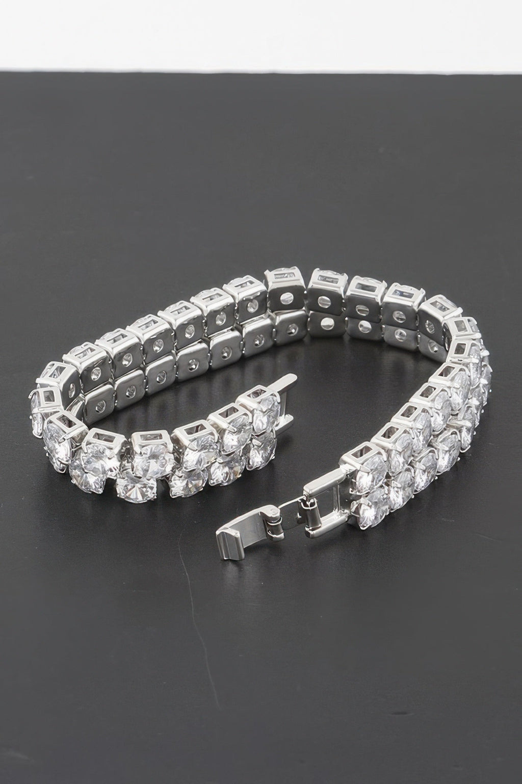 Double Rhinestone Clasp Bracelet