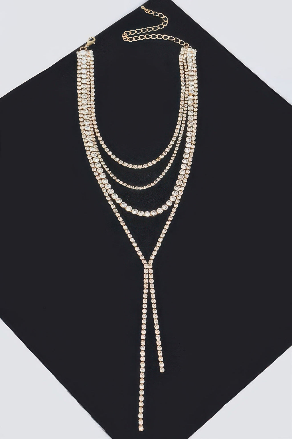 Multi-layered Rhinestone Long Necklace