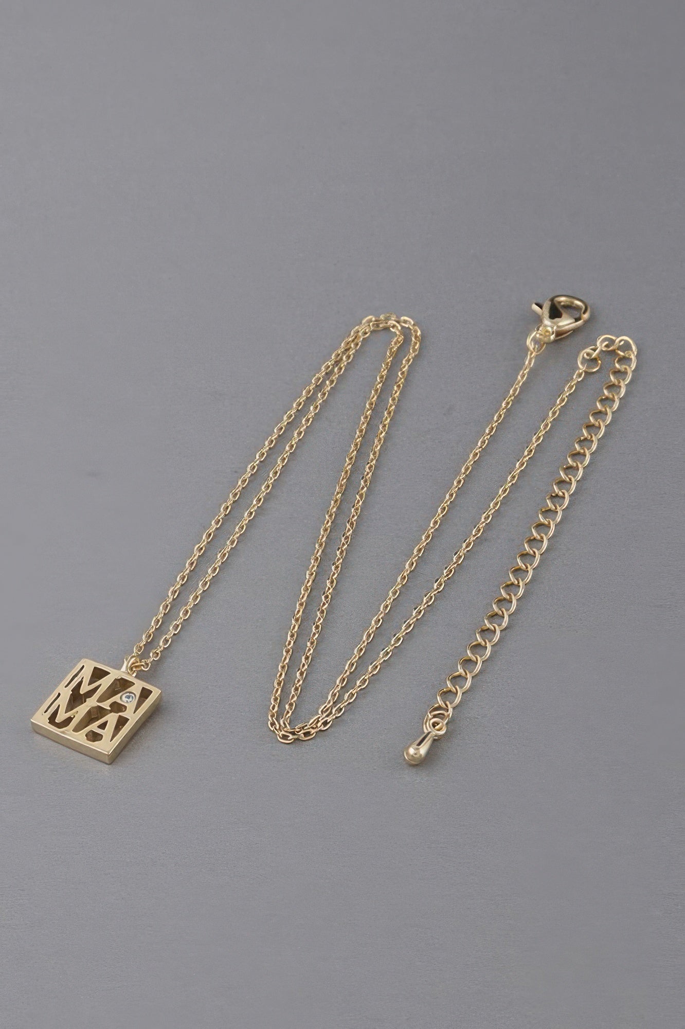 Mama Script Box Necklace