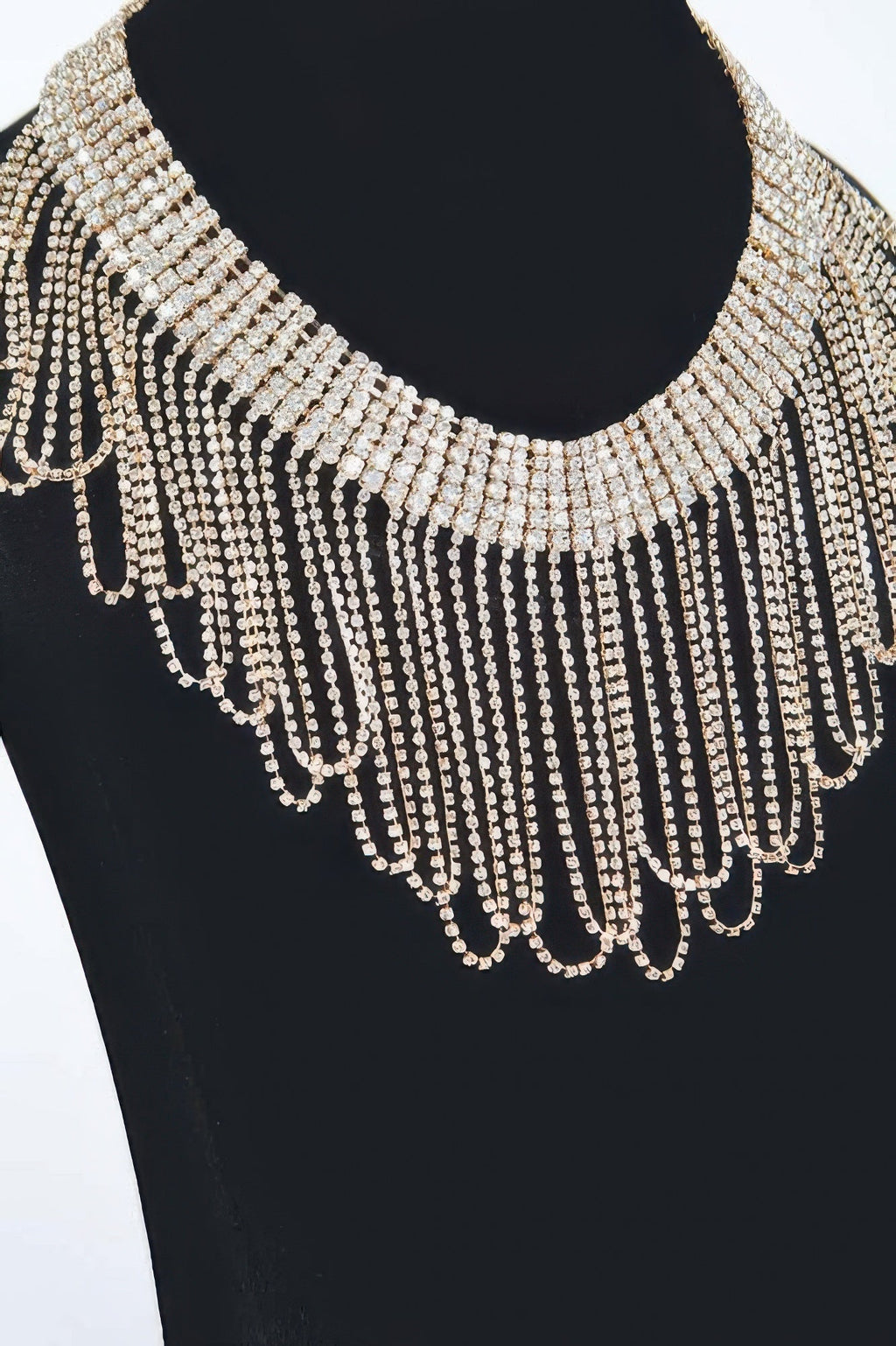 Rhinestone Fringe Necklace