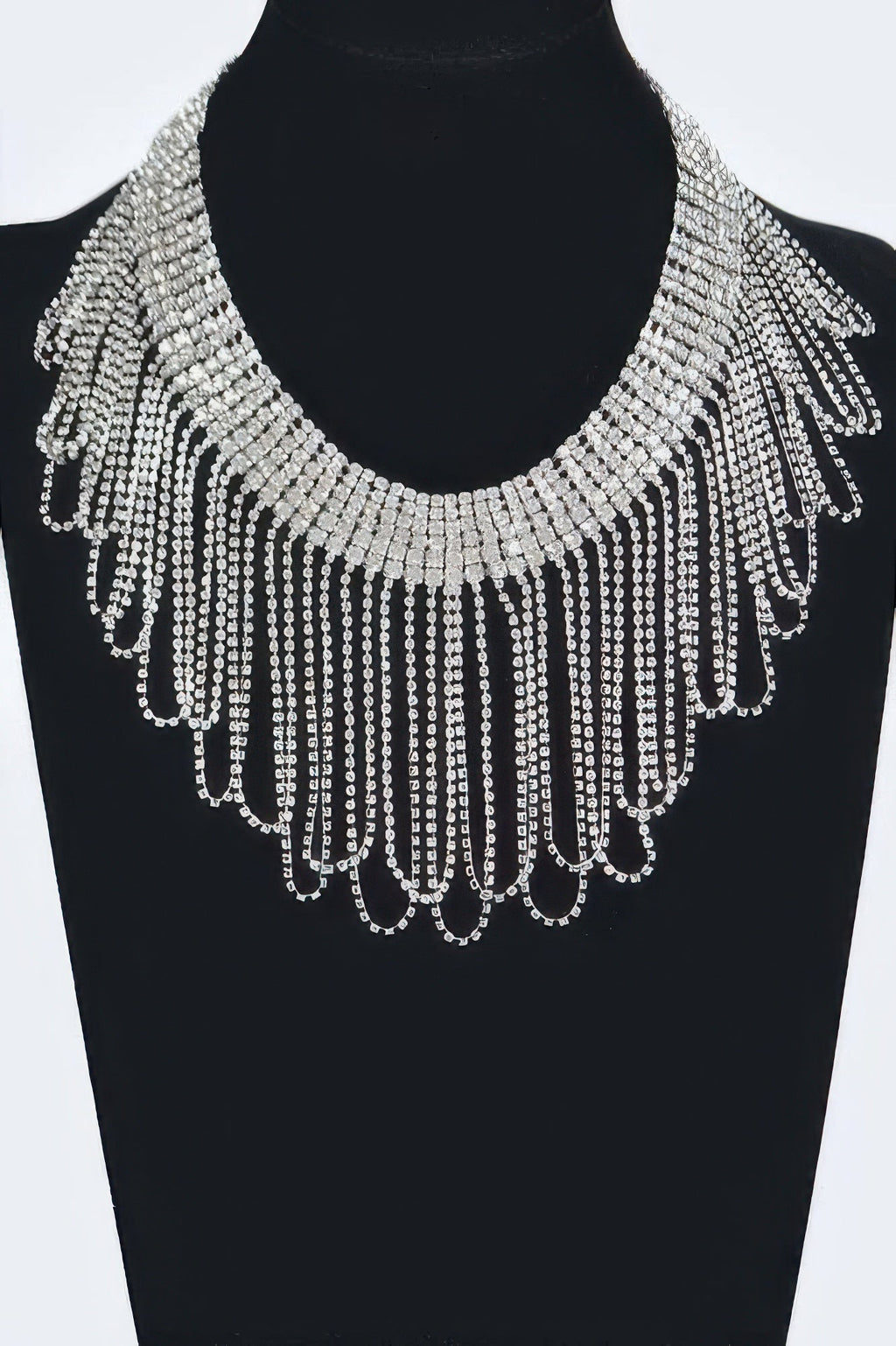 Rhinestone Fringe Necklace