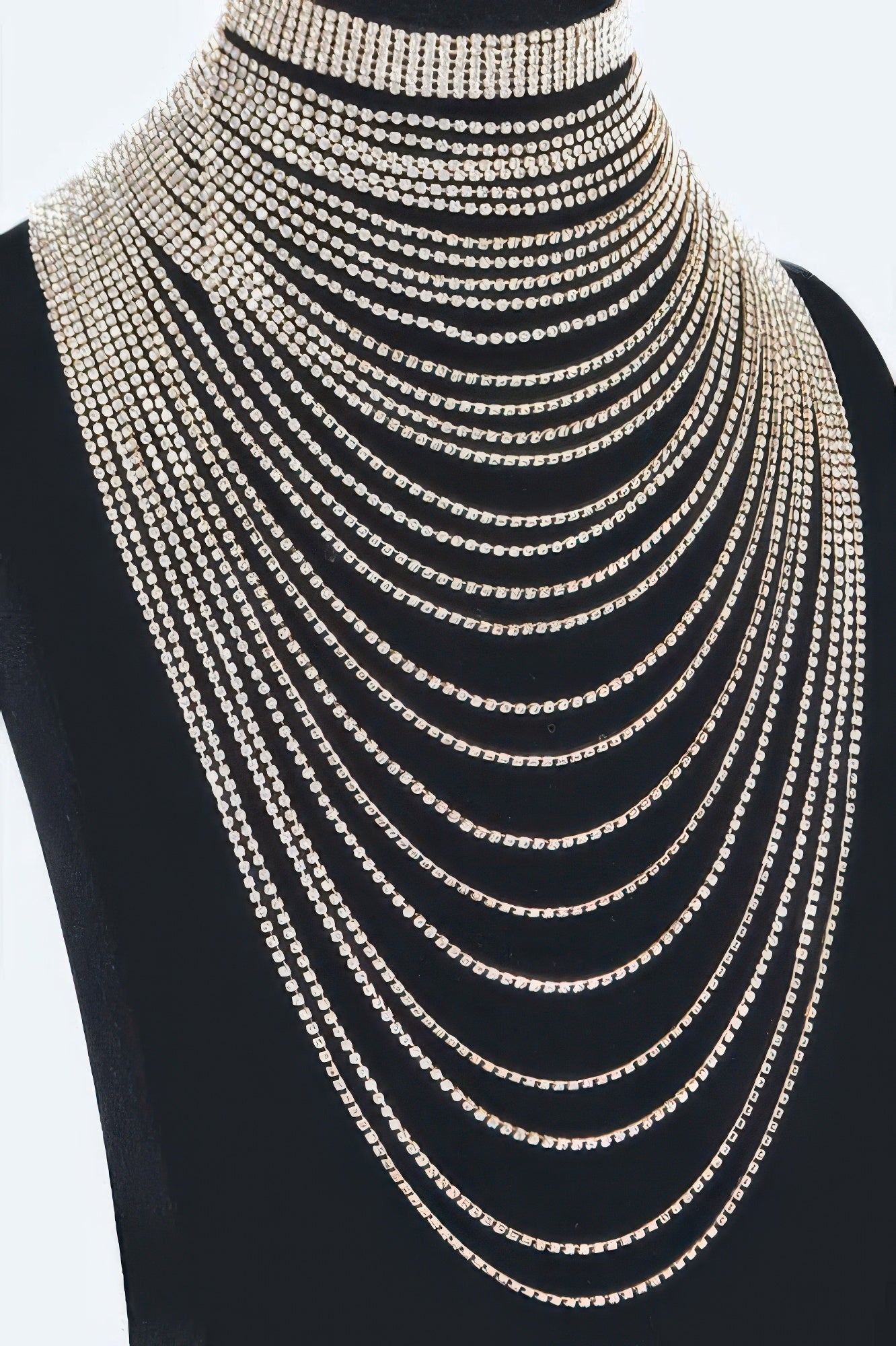Multi Layered Rhinestone Necklace