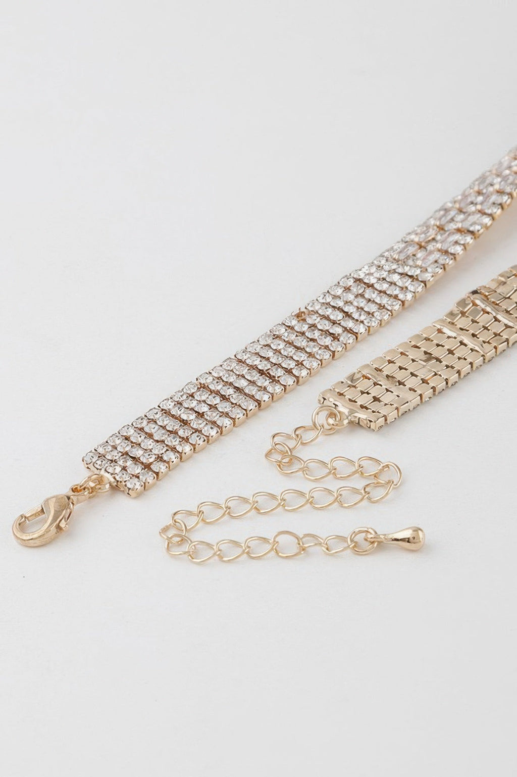 Multi Rhinestone Crystal Choker Necklace