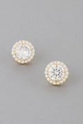 Embedded Round Stud Earrings