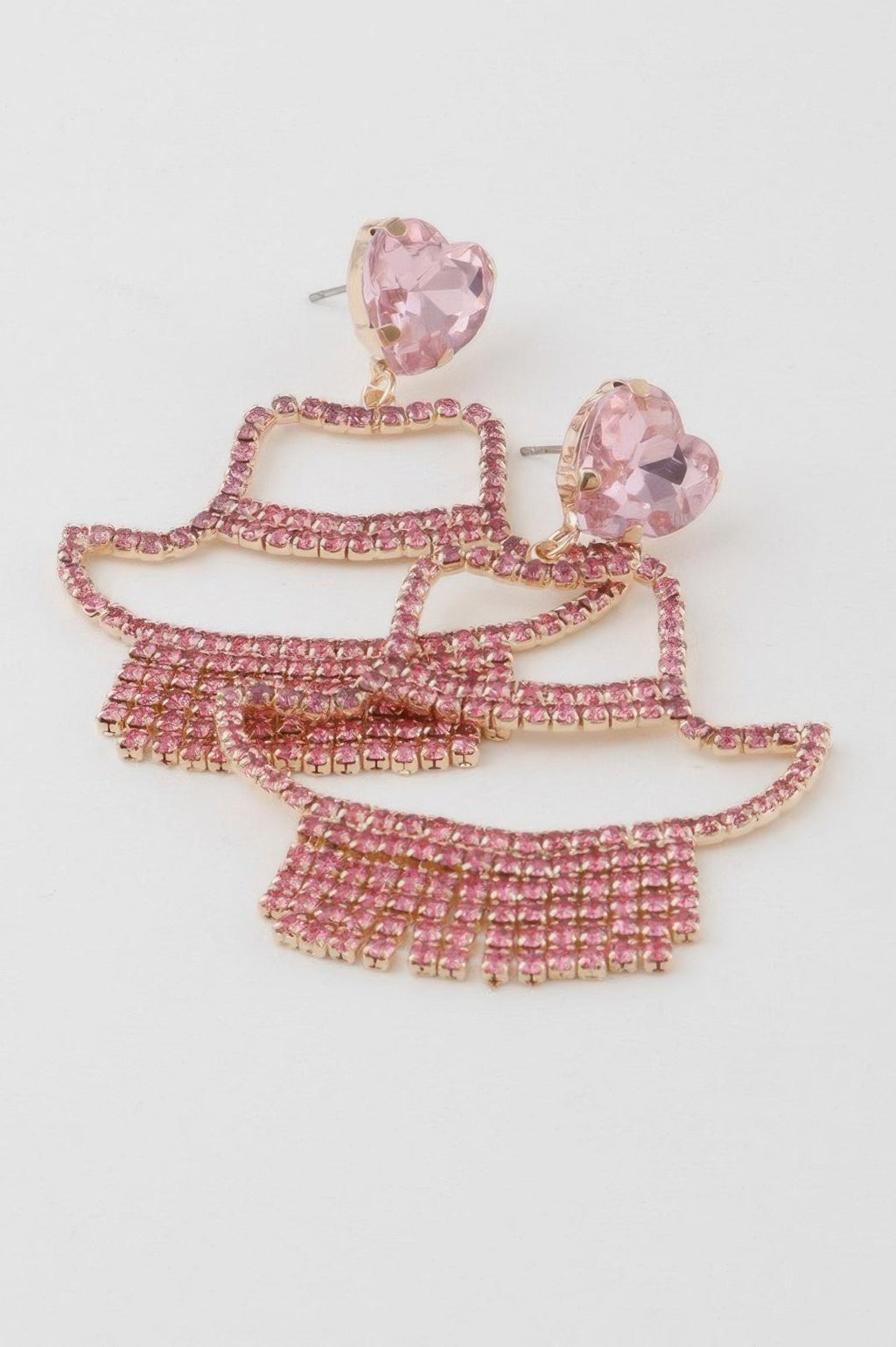 Rhinestone Heart Girl Earrings